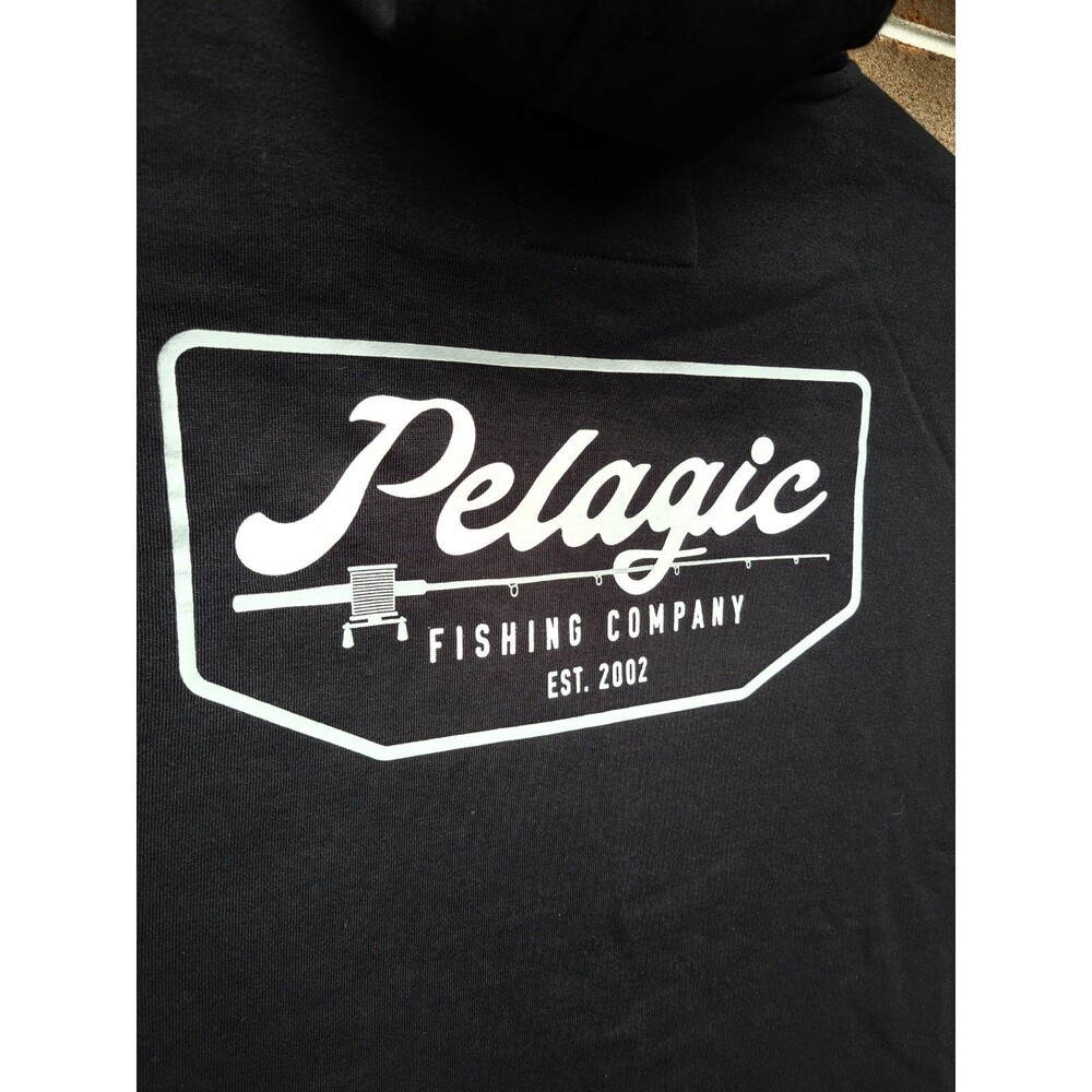Pelagic Fleece Hoodie Fishing Black Mens XL - Picture 2 of 9
